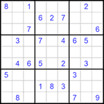 Судоку 9х9 #875 очень трудный