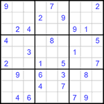 Судоку 9х9 #876 очень трудный