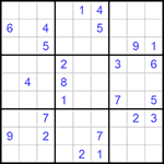 Судоку 9х9 #883 очень трудный