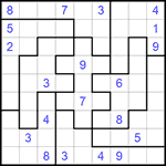 Судоку-пазл 9х9 #212 трудный
