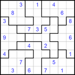 Судоку-пазл 9х9 #215 очень трудный