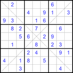 Судоку Х 9х9 #247 легкий