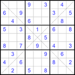 Судоку Х 9х9 #250 легкий
