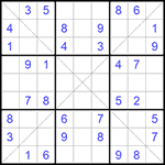 Судоку Х 9х9 #255 легкий