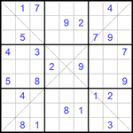 Судоку Х 9х9 #221 средний