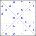 Судоку Х 9х9 #222 средний