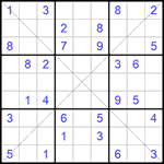 Судоку Х 9х9 #223 средний