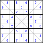 Судоку Х 9х9 #224 средний