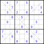 Судоку Х 9х9 #225 средний