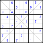 Судоку Х 9х9 #227 средний