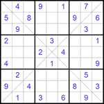 Судоку Х 9х9 #228 средний