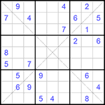 Судоку Х 9х9 #225 трудный