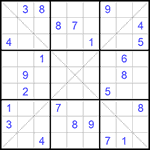 Судоку Х 9х9 #226 трудный