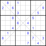 Судоку Х 9х9 #227 трудный