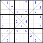 Судоку Х 9х9 #228 трудный