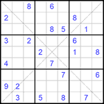 Судоку Х 9х9 #229 трудный