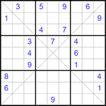 Судоку Х 9х9 #230 трудный