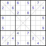 Судоку Х 9х9 #221 очень трудный