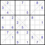 Судоку Х 9х9 #226 очень трудный