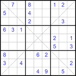 Судоку Х 9х9 #227 очень трудный