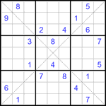 Судоку Х 9х9 #228 очень трудный