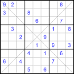 Судоку Х 9х9 #229 очень трудный