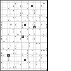 Филиппинский кроссворд #499 “Число” Филиппинский кроссворд #499 “Число”