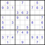 Судоку 9х9 #1040 легкий