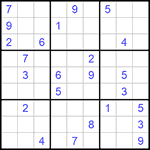 Судоку 9х9 #1001 трудный