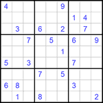 Судоку 9х9 #1002 трудный