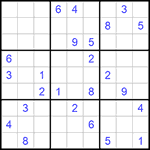 Судоку 9х9 #1003 трудный
