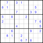 Судоку 9х9 #891 трудный