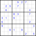 Судоку 9х9 #923 трудный