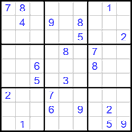 Судоку 9х9 #926 трудный