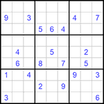 Судоку 9х9 #939 трудный