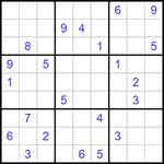 Судоку 9х9 #947 трудный