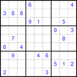 Судоку 9х9 #950 трудный