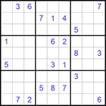 Судоку 9х9 #962 трудный