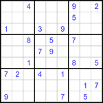 Судоку 9х9 #974 трудный