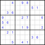 Судоку 9х9 #991 трудный