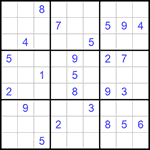 Судоку 9х9 #998 трудный