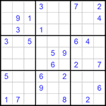 Судоку 9х9 #1002 очень трудный