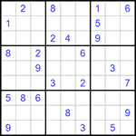 Судоку 9х9 #890 очень трудный