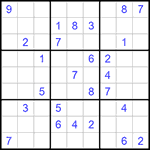 Судоку 9х9 #891 очень трудный