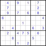 Судоку 9х9 #893 очень трудный