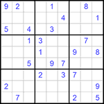 Судоку 9х9 #896 очень трудный