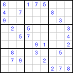 Судоку 9х9 #897 очень трудный