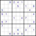 Судоку 9х9 #898 очень трудный