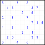 Судоку 9х9 #901 очень трудный