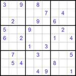 Судоку 9х9 #917 очень трудный